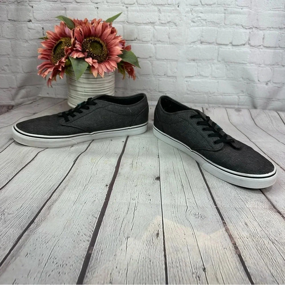 vans off the wall atwood lace up textile low top sneakers dark grey sz 13 mens - Picture 3 of 9